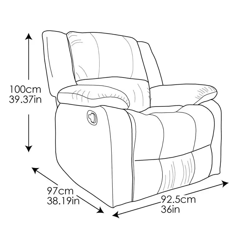 Fauteuil inclinable manuel en similicuir avec inclinaison multiposition