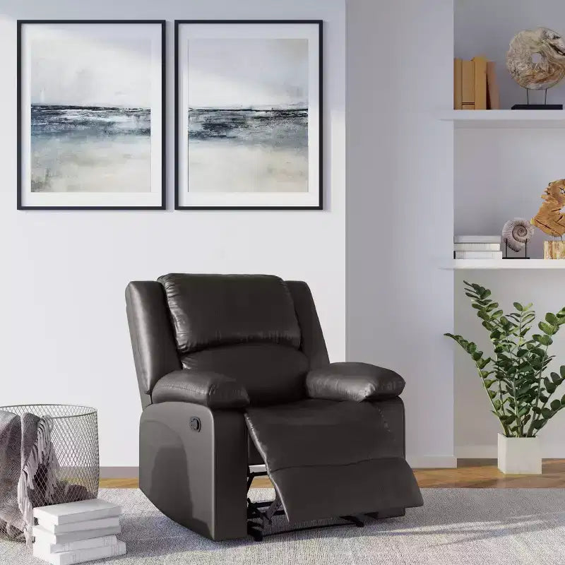 Fauteuil inclinable manuel en similicuir avec inclinaison multiposition