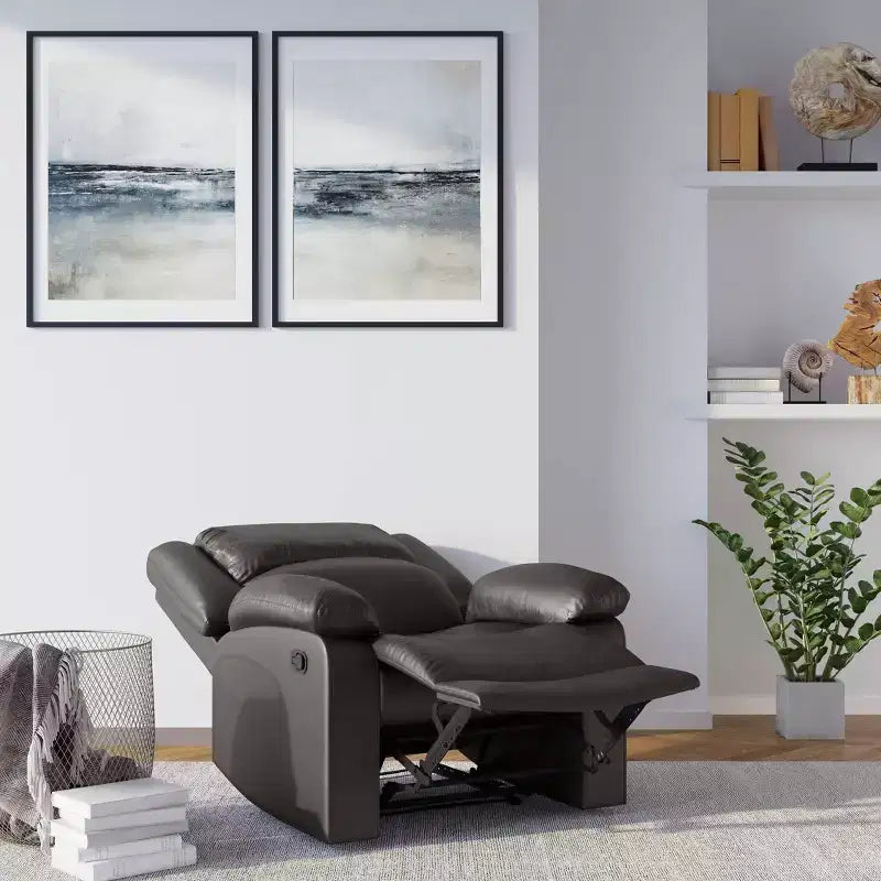 Fauteuil inclinable manuel en similicuir avec inclinaison multiposition
