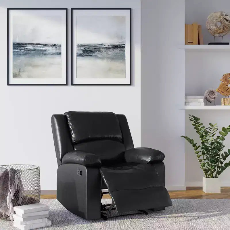 Fauteuil inclinable manuel en similicuir avec inclinaison multiposition