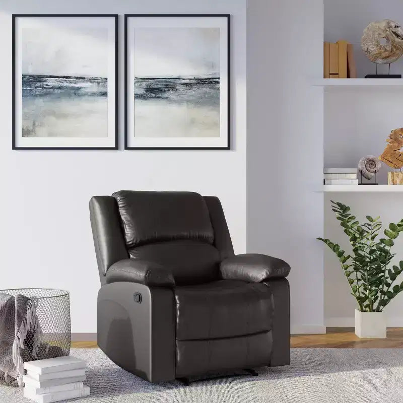 Fauteuil inclinable manuel en similicuir avec inclinaison multiposition
