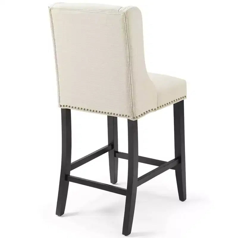 Tabouret de bar rembourré hauteur comptoir avec garniture cloutée
