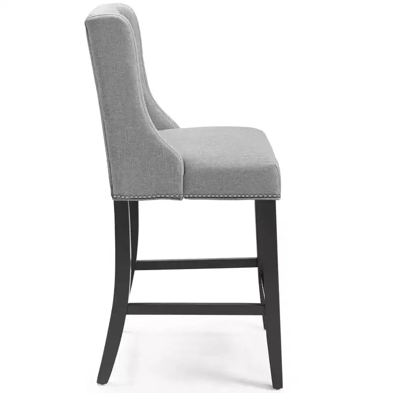 Tabouret de bar rembourré hauteur comptoir avec garniture cloutée