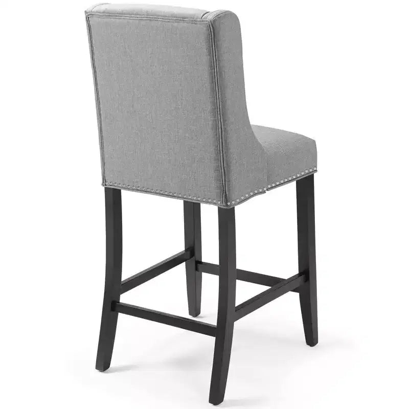 Tabouret de bar rembourré hauteur comptoir avec garniture cloutée