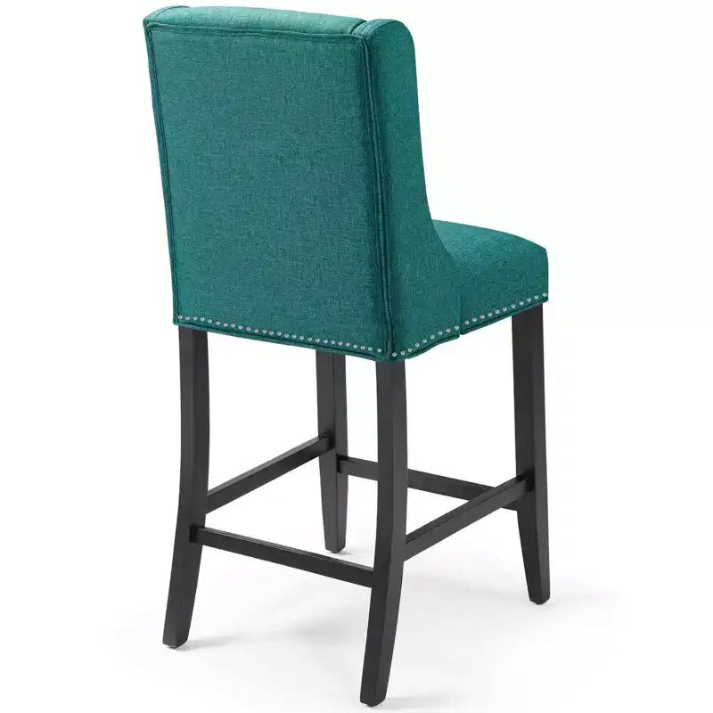 Tabouret de bar rembourré hauteur comptoir avec garniture cloutée