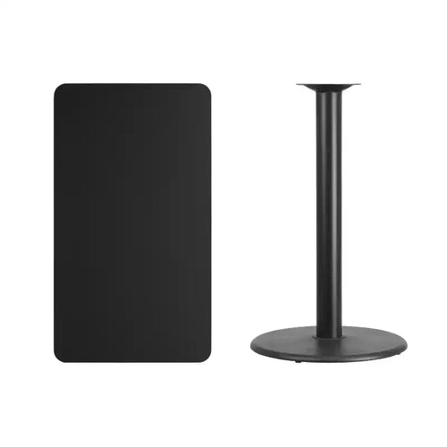 Table rectangulaire en stratifié de 24" x 42" hauteur bar avec piètement rond