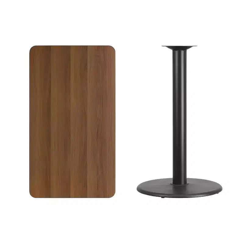 Table rectangulaire en stratifié de 24" x 42" hauteur bar avec piètement rond