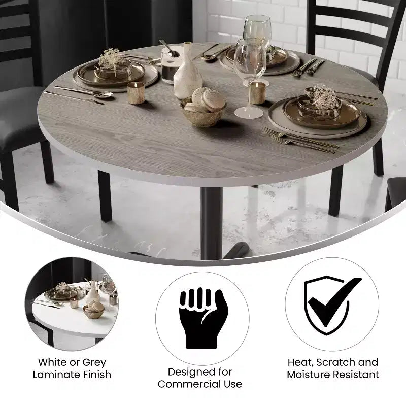 Dessus de table rond stratifié réversible de 42 po