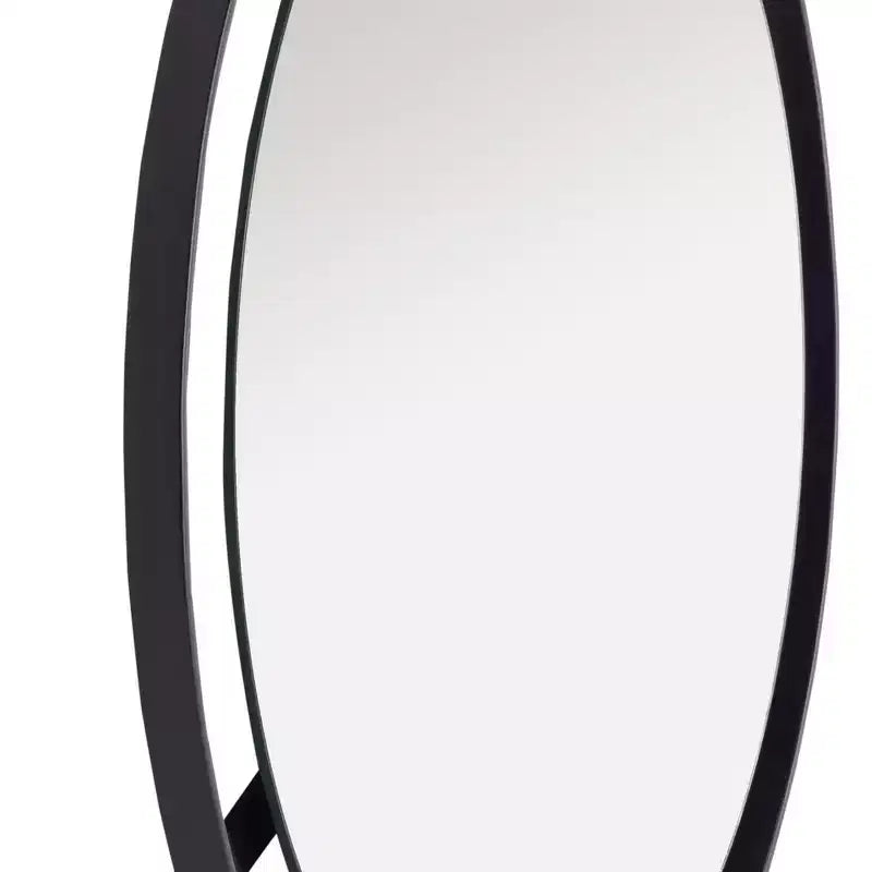 Miroir rond mural cadre en fer et MDF 17"