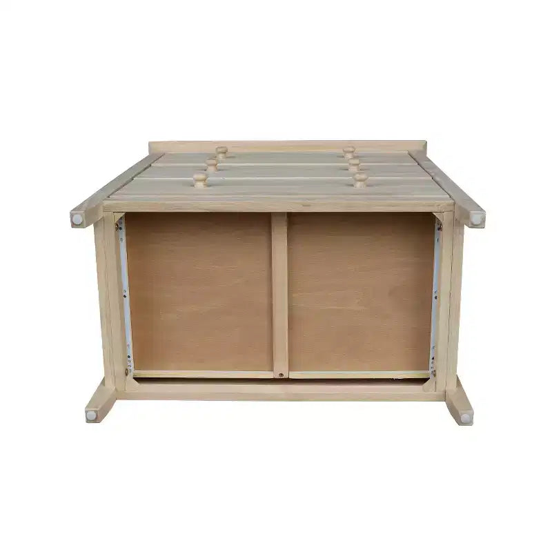 Commode inachevée en bois dur à 3 tiroirs