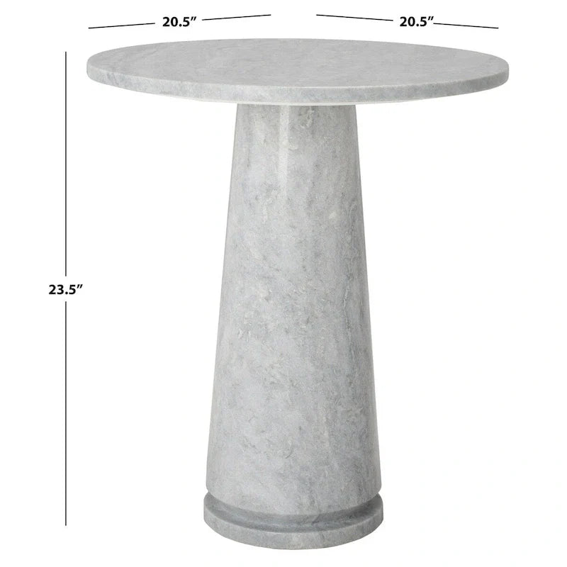 Table d'appoint ronde haute en marbre SAFAVIEH Couture Ghicu - 56 cm L x 53 cm P x 61 cm H - 21Wx21Dx24H