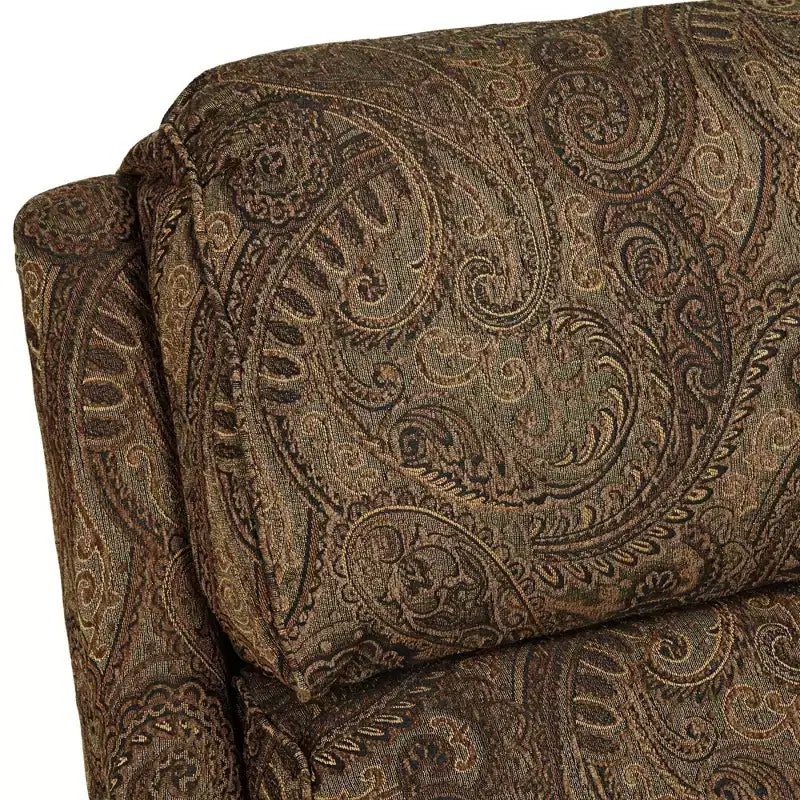 Fauteuil inclinable 3 positions en tissu cachemire marron chaud avec repose-pieds manuel poussoir