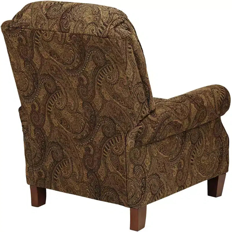 Fauteuil inclinable 3 positions en tissu cachemire marron chaud avec repose-pieds manuel poussoir