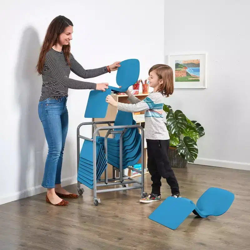 Pupitre d'activités portable avec chariot de rangement mobile (lot de 10)
