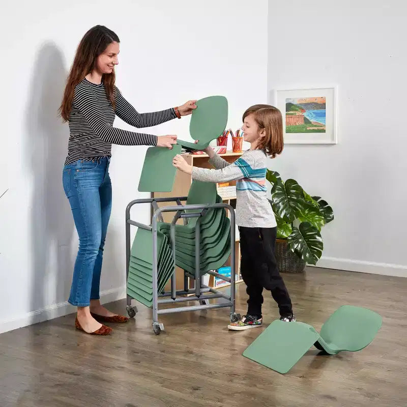 Pupitre d'activités portable avec chariot de rangement mobile (lot de 10)