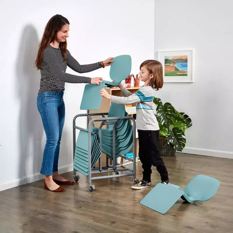 Pupitre d'activités portable avec chariot de rangement mobile (lot de 10)