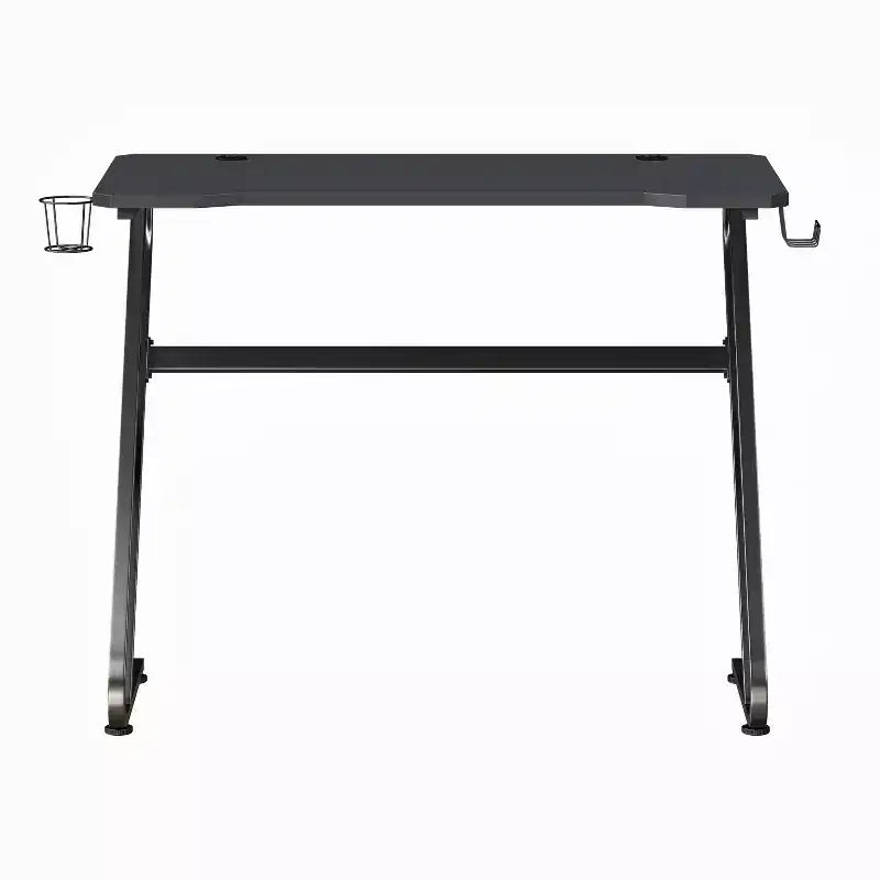 Bureau ergonomique professionnel pour gaming avec porte-gobelet et crochet pour casque