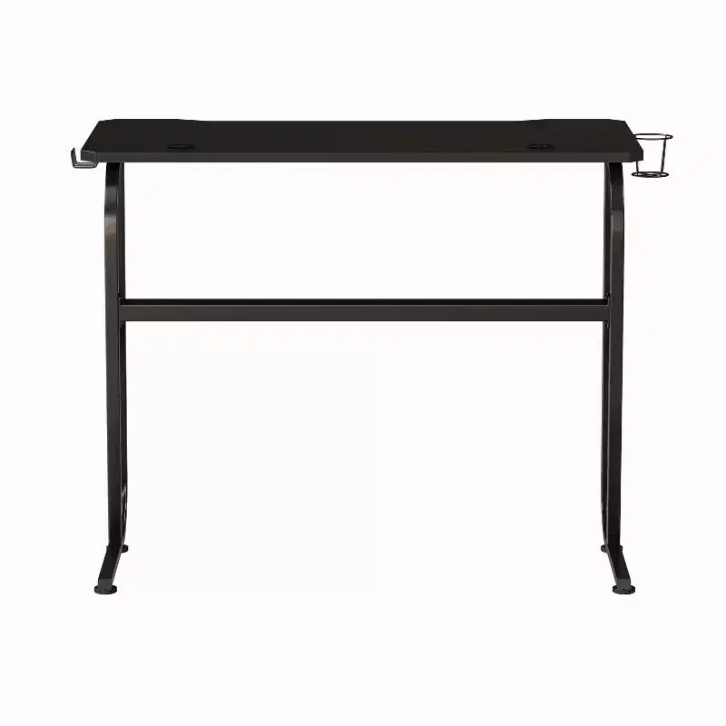 Bureau ergonomique professionnel pour gaming avec porte-gobelet et crochet pour casque