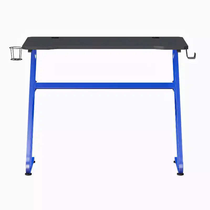 Bureau ergonomique professionnel pour gaming avec porte-gobelet et crochet pour casque