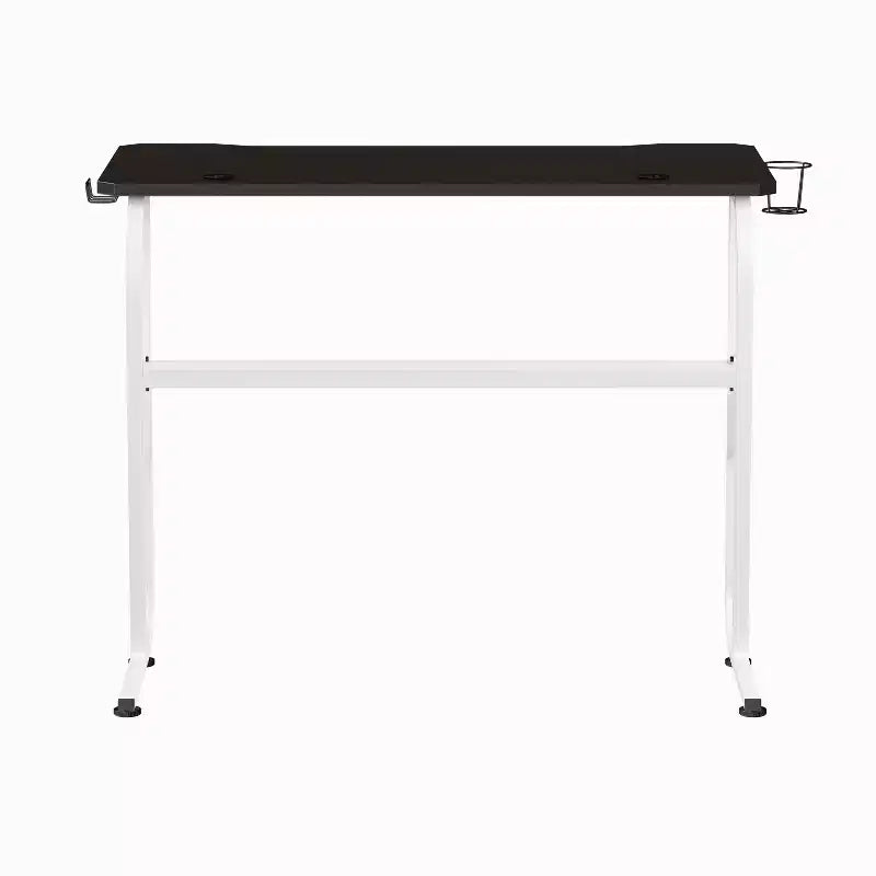 Bureau ergonomique professionnel pour gaming avec porte-gobelet et crochet pour casque