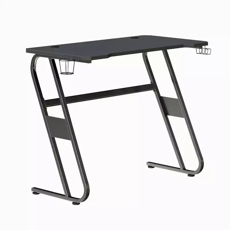 Bureau ergonomique professionnel pour gaming avec porte-gobelet et crochet pour casque