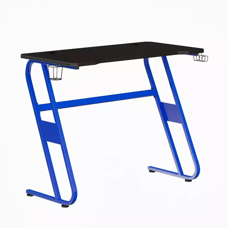 Bureau ergonomique professionnel pour gaming avec porte-gobelet et crochet pour casque