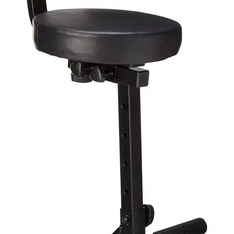 Tabouret de DJ Musicien Artiste Rembourré Réglable en Hauteur avec Dossier Noir