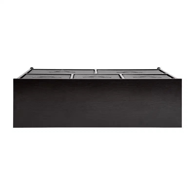 Commode de rangement à 5 tiroirs avec plateau en bois et tiroirs en tissu foncé
