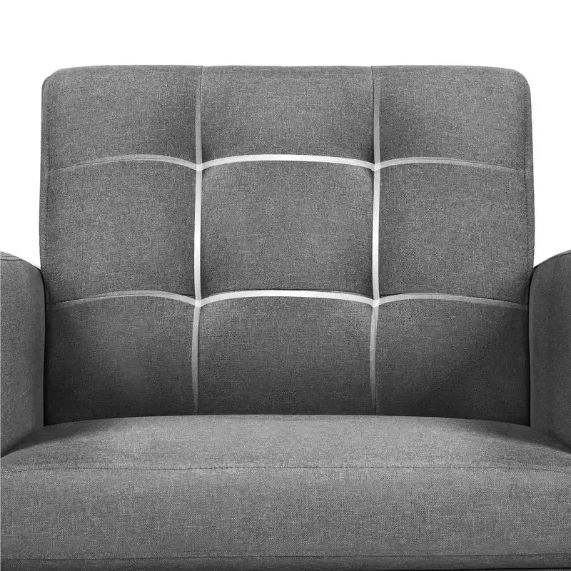 Fauteuil capitonné en tissu moderne avec pieds en bois d'hévéa Style Mid-Century