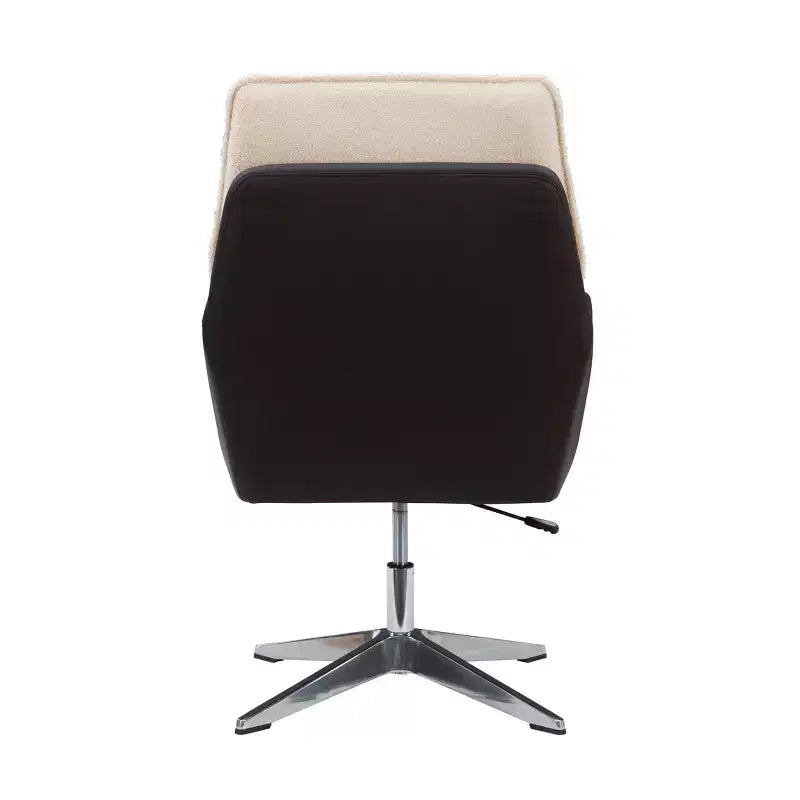 Fauteuil d'appoint pivotant en similicuir avec accoudoirs et base chromée
