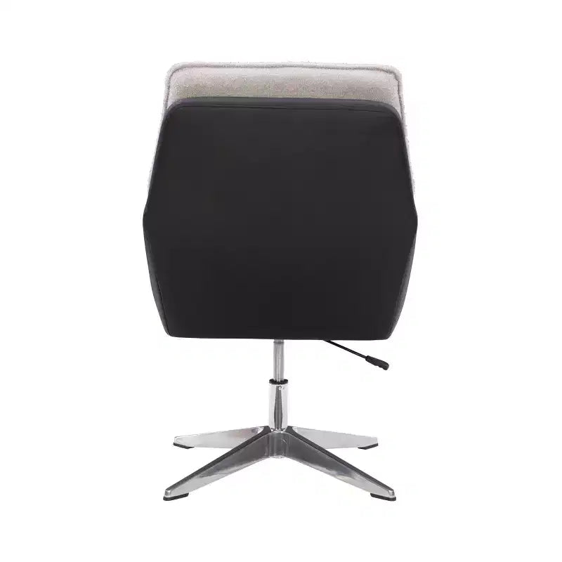 Fauteuil d'appoint pivotant en similicuir avec accoudoirs et base chromée
