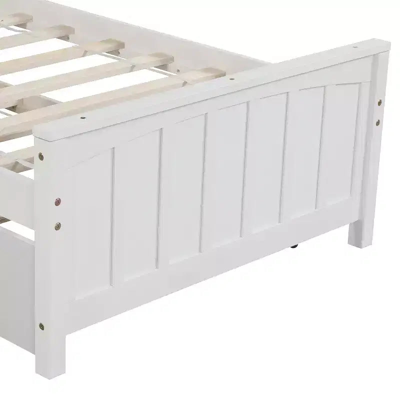 Lit plateforme en pin massif pour une personne avec lit gigogne à roulettes