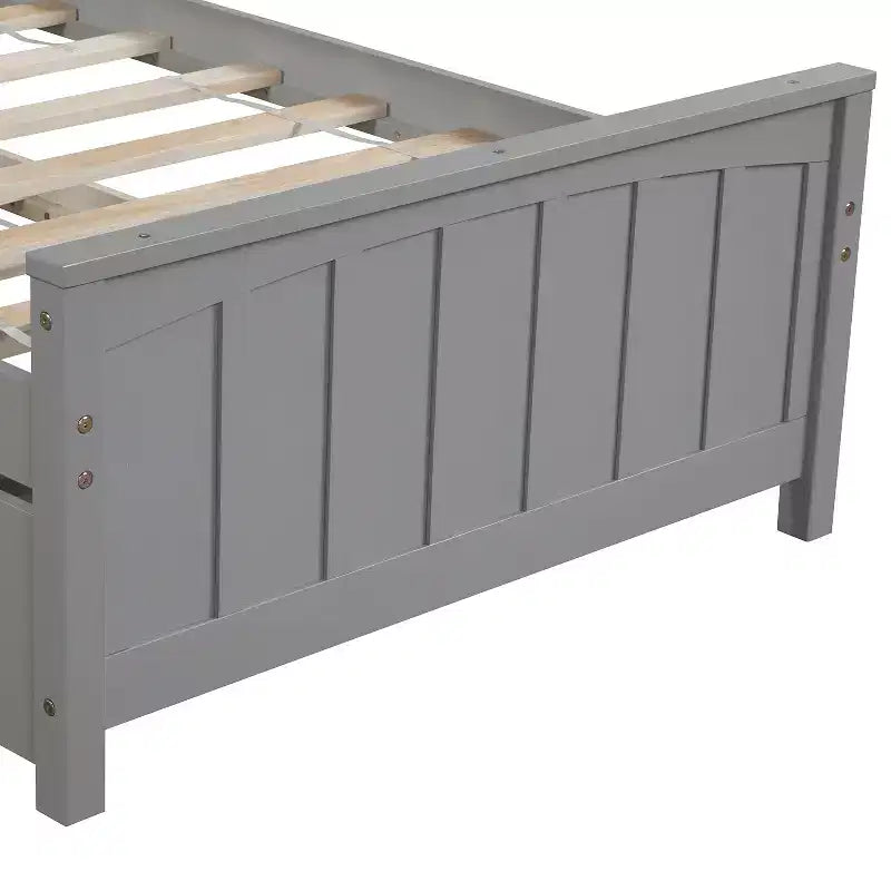 Lit plateforme en pin massif pour une personne avec lit gigogne à roulettes
