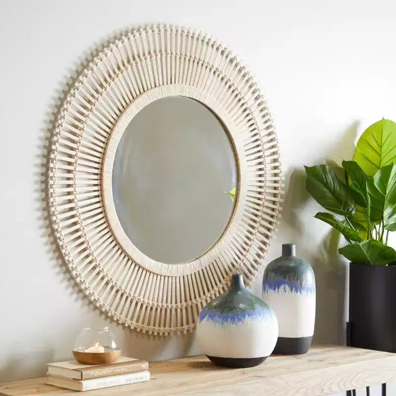 Miroir mural rond Bambou Starburst 37"