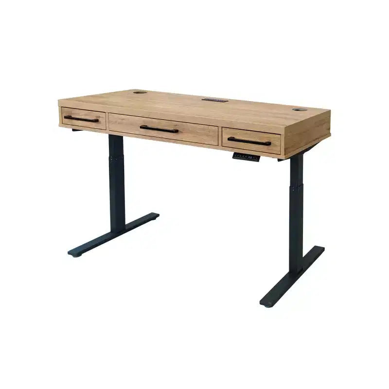 Bureau de travail assis/debout électronique en bois laminé moderne