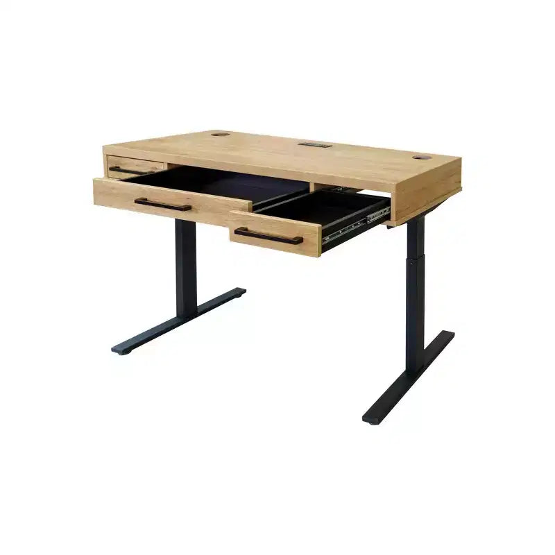 Bureau de travail assis/debout électronique en bois laminé moderne