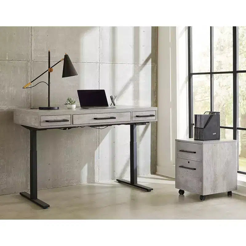 Bureau de travail assis/debout électronique en bois laminé moderne