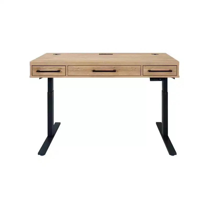 Bureau de travail assis/debout électronique en bois laminé moderne