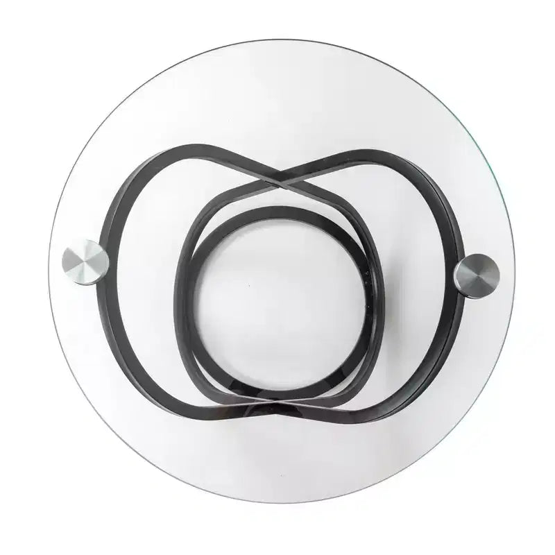 Table d'appoint ronde en verre trempé transparent de 20,5 po