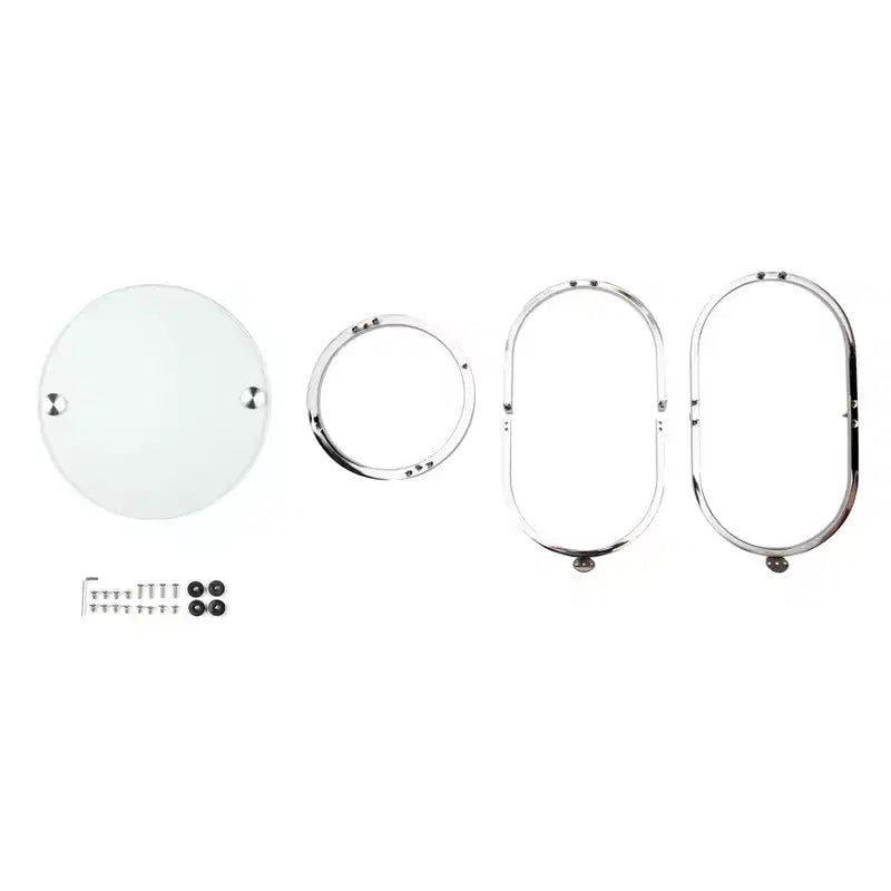 Table d'appoint ronde en verre trempé transparent de 20,5 po