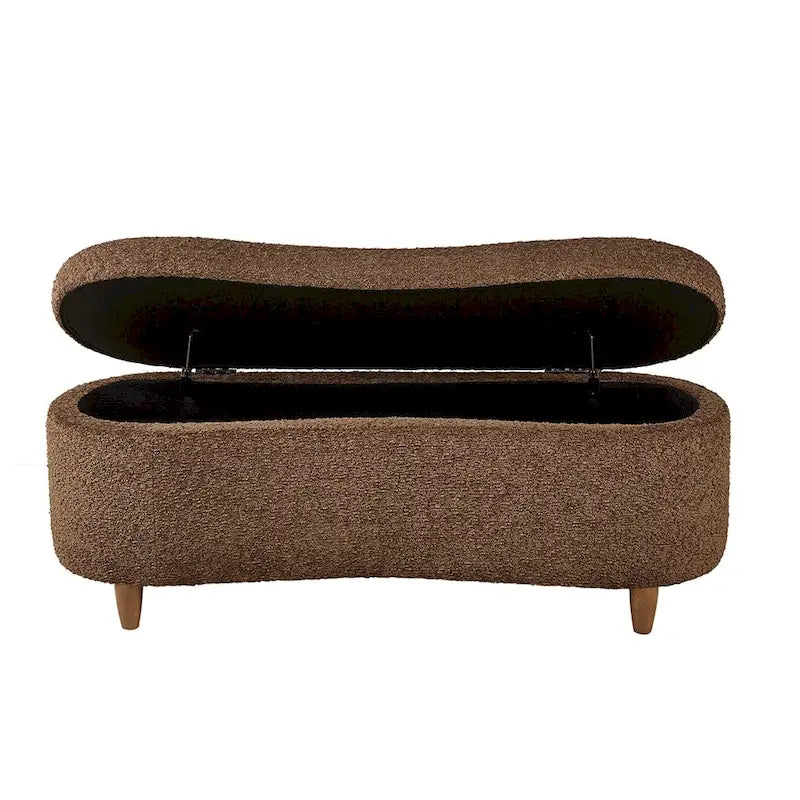 Banc de rangement rabattable INK+IVY Bailey Taupe Boucle