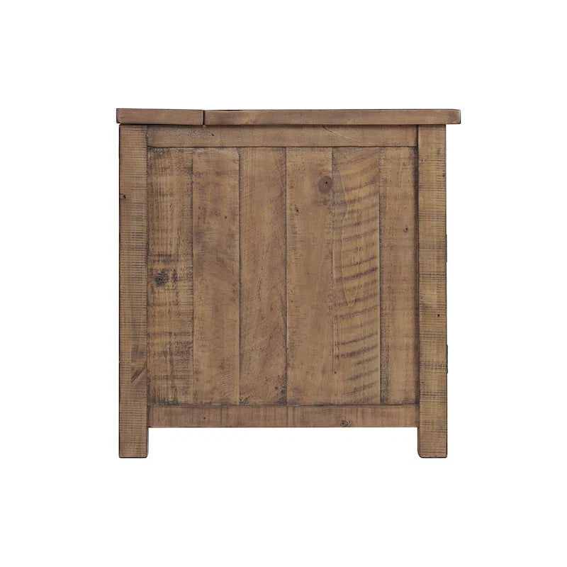 Table d'appoint de chevet Monterey en bois massif avec prises de courant cachées