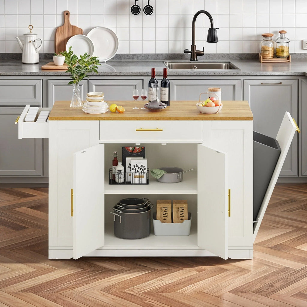 Moasis 53 pouces, îlot de cuisine roulant, armoire de rangement, chariot de cuisine mobile portable