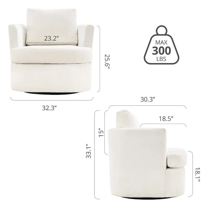 Fauteuils pivotants modernes Chenille pour salon
