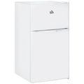 Mini-réfrigérateur HOMCOM à deux portes avec congélateur, réfrigérateur compact de 3,2 pi³ avec étagère réglable, thermostat réglable