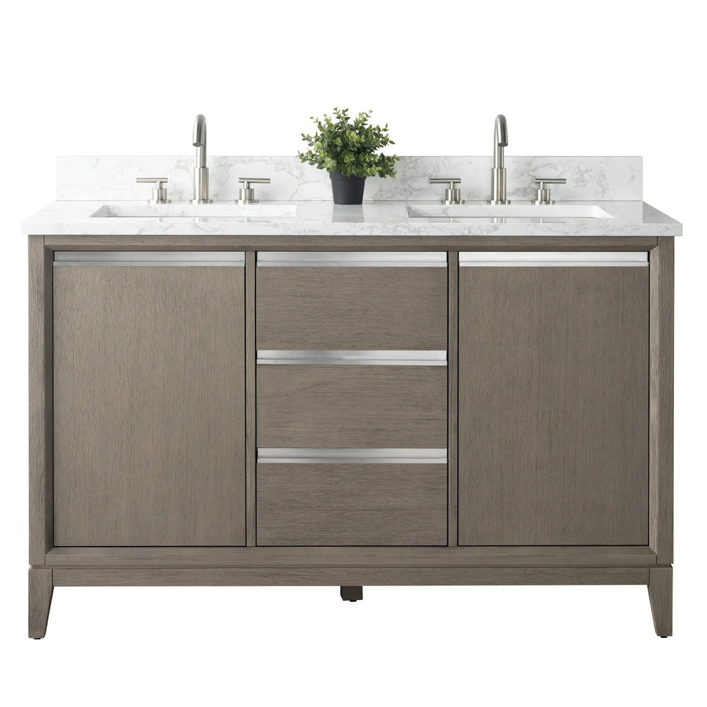 Meuble-lavabo Vanity Art avec évier en céramique et dessus en marbre reconstitué