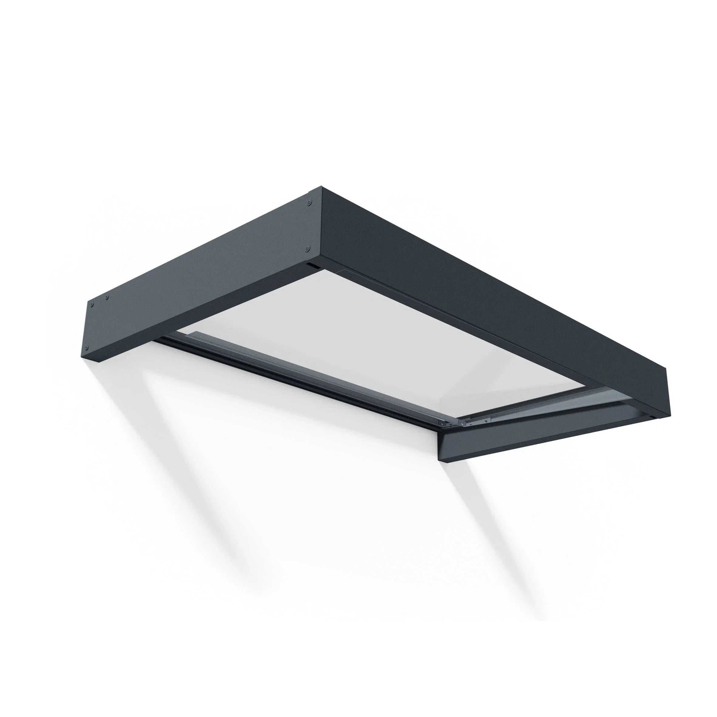 Auvent Sophia gris transparent pour portes et fenêtres de 0,9 m