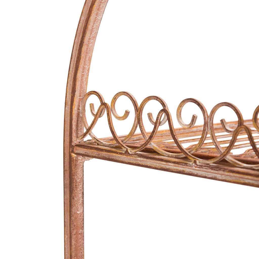 SAFAVIEH Bryn Étagère de boulanger d'extérieur victorienne en fer forgé à 4 niveaux - 63,5 cm l x 38,1 cm P x 160 cm H - 25L x 15P x 63H