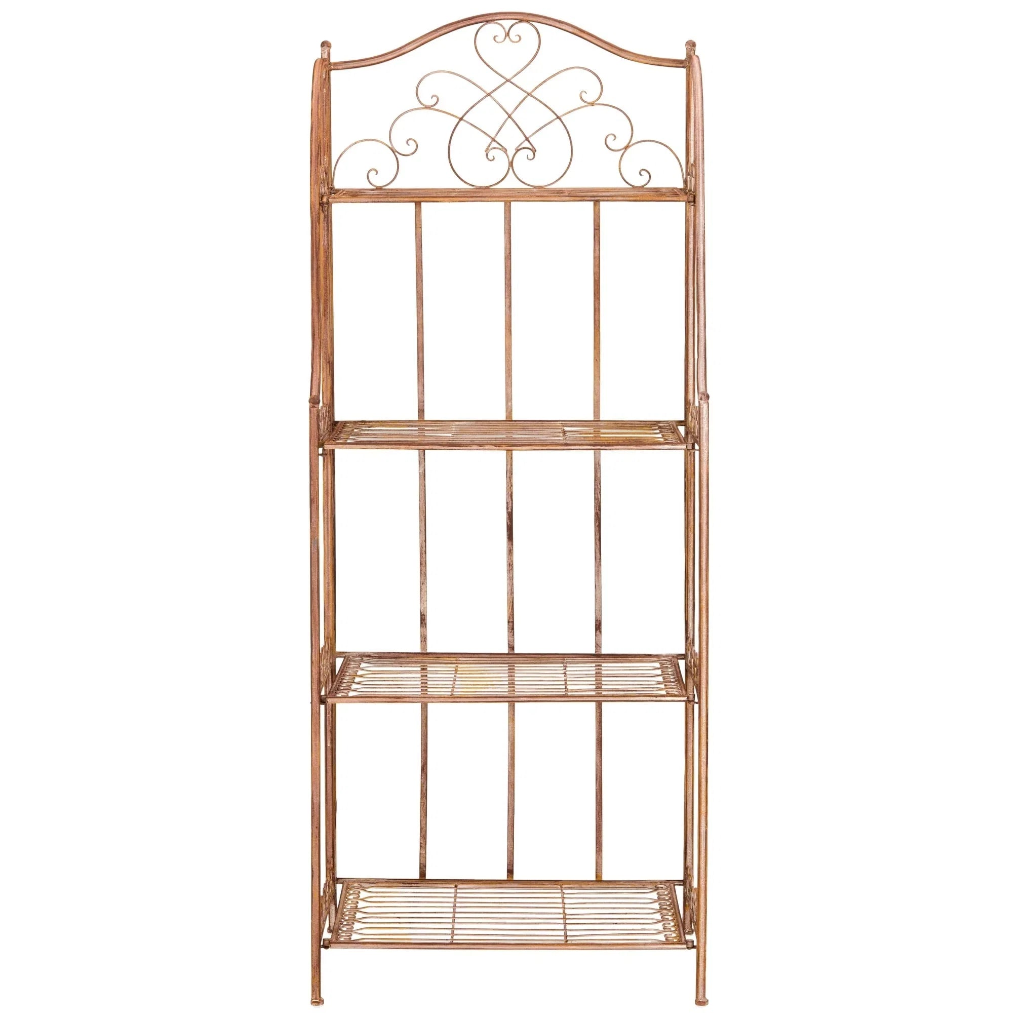 SAFAVIEH Bryn Étagère de boulanger d'extérieur victorienne en fer forgé à 4 niveaux - 63,5 cm l x 38,1 cm P x 160 cm H - 25L x 15P x 63H