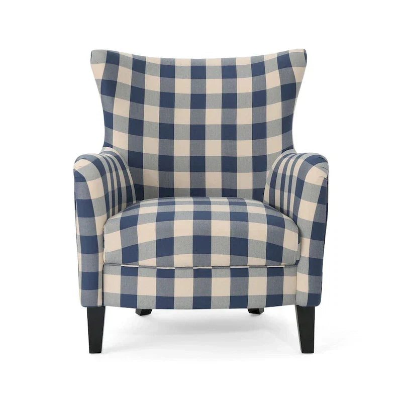 Fauteuil rembourré à dossier haut avec pieds en bois Modern Retro 30.25 pour le salon